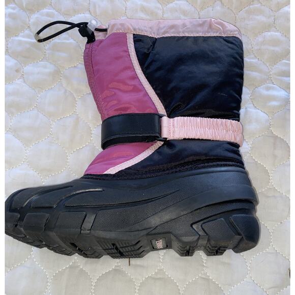 Sorel Flurry Pink Insulated Waterproof Snow Boots Kids Youth Size 4 - Picture 3 of 9
